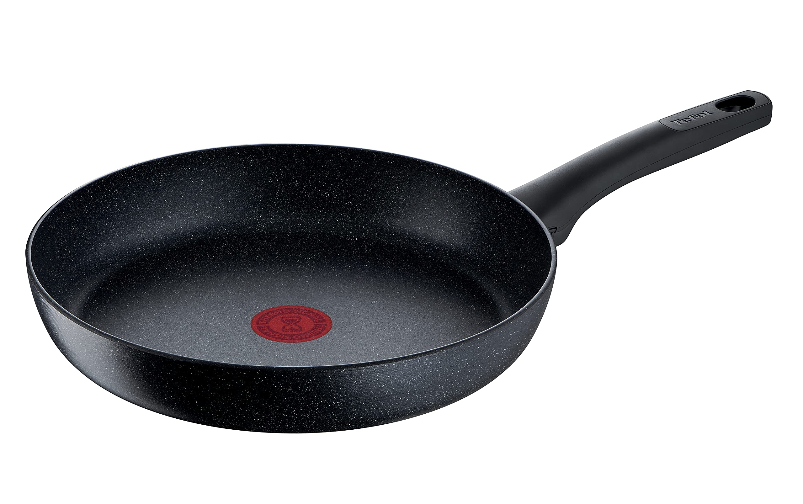 Tefal Black Stone 28 cm Mineralia+ Non-Stick Coating Safe Thermal Signal Induction Healthy Cooking Stone Effect Black G28106