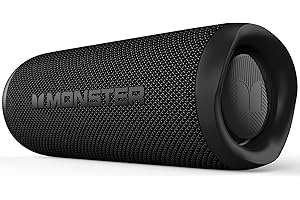 Monster Bluetooth Speaker, Wireless Portable Outdoor Bluetooth Speakers, 60W True Wireless Stereo IPX8 Waterproof, Dual PairingBluetooth 5.4 Built-in Mic, Black