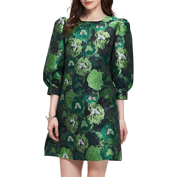 Vince Camuto - Metallic Paisley Jacquard Satin Fit & Flare Dress in Clay