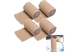ANPHSIN 4 Rolls Natural Burlap Tree Wraps - 4.7in x 16.4ft Burlap Tree Protector Wraps, Burlap Rolls Trunk Guard for Gardening Tree, Antifreeze Plant Bandage to Keep Warm