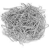 OZXCHIXU 200 Pcs Stretch Loops Metallic Elastic Cord Pre Tied Ornament Strings Elastic Ribbon for Tags String Bows for Gift Wrapping Crafts Tags Boxes Bow (Silver, 8 inch/200pcs)