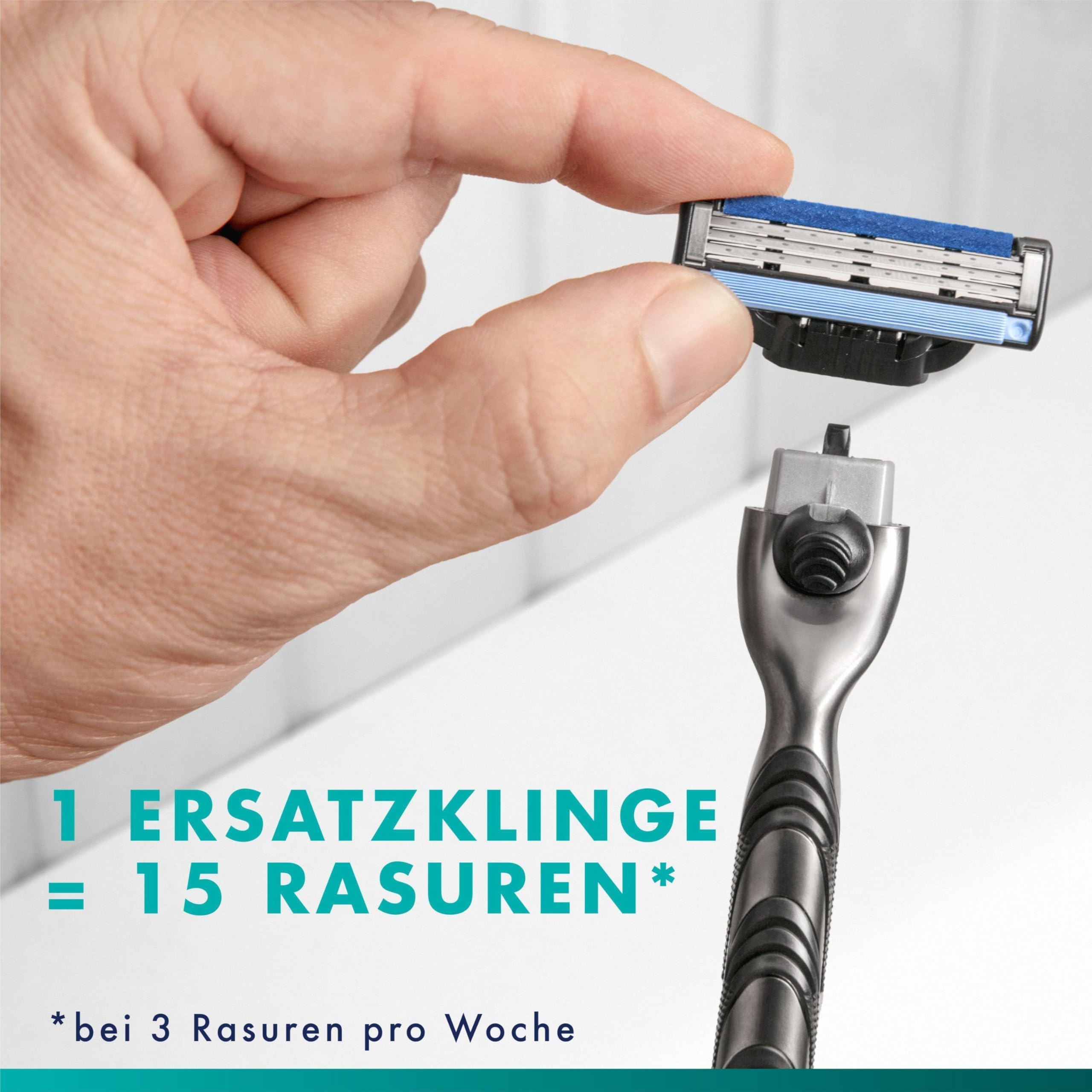 Gillette Mach 3 Klingen Herren, 25 Original Rasierklingen, Blau - Ersatzklingen Männer für Nassrasierer mit Gleitstreifen für Ein Sanftes Gleiten Und Klingenbeschichtung 7