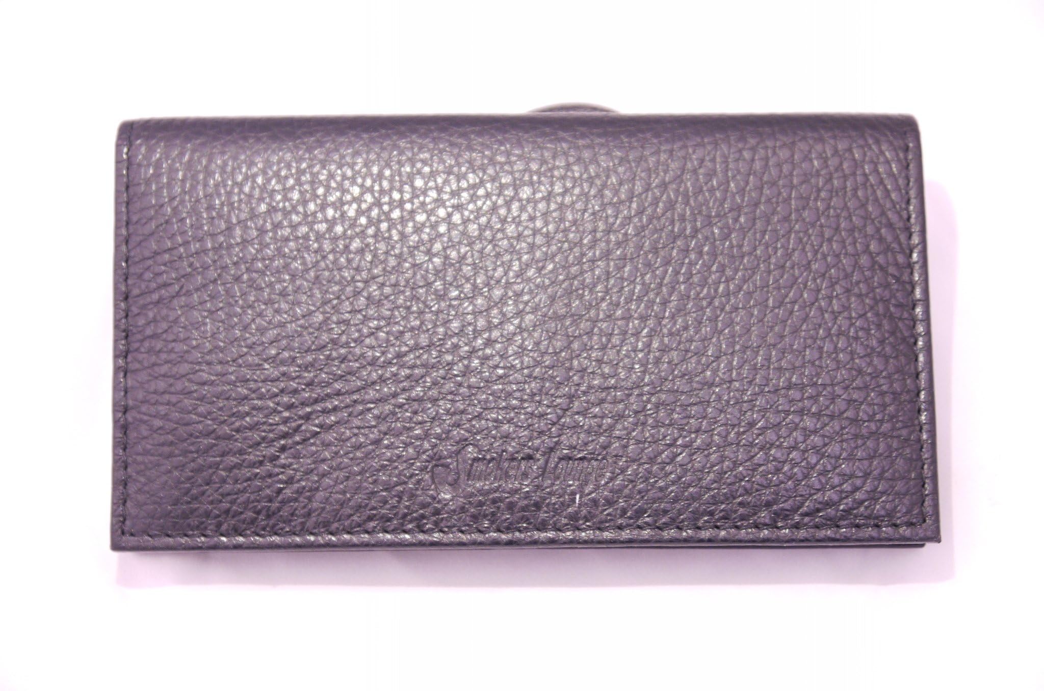 Leather Tobacco Pouch Button with Paper Slot - 2 Zip