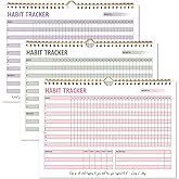 Habit Tracker Calendar, Daily Weekly Goal and Habit Tracker Journal, 12 Months Undated Habits Tracker Planner with Spiral Bin