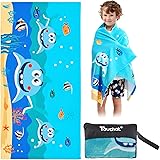 Touchat Beach Towel for Kids, Super Absorbent Quick Dry Microfiber Beach Towel 24''x 48'', 300GSM Thick Soft Sand Free Cute S