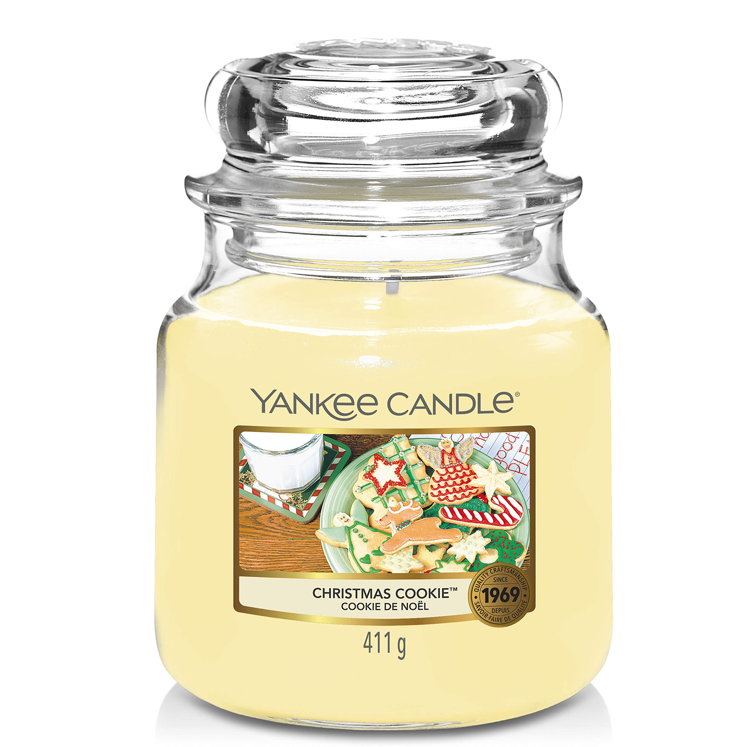 Yankee Candle Scented Candle | Christmas Cookie Medium Jar Candle| Burn Time: up to 75 Hours