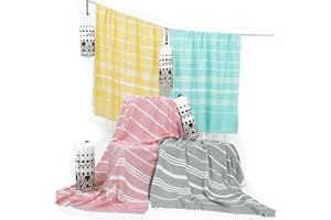 ANTFUNY 4 Packs Turkish Beach Pool Towels Sandproof Lightweight Thin Fast Drying Compact XL Large Big Lounge Chair Cover Sandless Camping Blanket Gear Stuff Necessities Toallas de Playa Adult Men Women Gifts