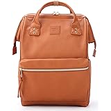 Kah&Kee Faux-Leather Backpack Diaper Bag with Laptop Compartment Travel School for Women Man