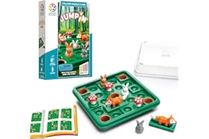 SmartGames Jump in' Logic Puzzle Game with Rabbits Foxes and Mushrooms 60 Challenges Brain Game STEM Travel Puzzle for Kids Ages 7+