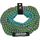 Airhead 1-4 Person Tow Rope for Towable Tubes, 60 ft Heavy Duty 2-Section Boat Towline for Tubing, UV Resistant 16 Strand Polypropylene with Rope Keeper, up to 4,100 lb Break Strength