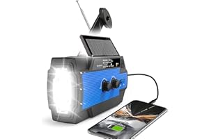 DARINGSNAIL 4000mAh Emergency Crank Weather Radio, Solar Hand Crank Portable AM/FM/NOAA Weather Radio with 1W 3 Mode Flashlight & Motion Sensor Reading Lamp, Cell Phone Charger, SOS for Home and Emergency