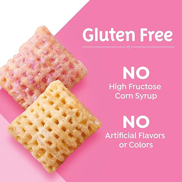 STRAWBERRY VANILLA CHEX CEREAL, GLUTEN FREE BREAKFAST CEREAL, MADE WITH WHOLE GRAIN, FAMILY SIZE, 19.8 OZ