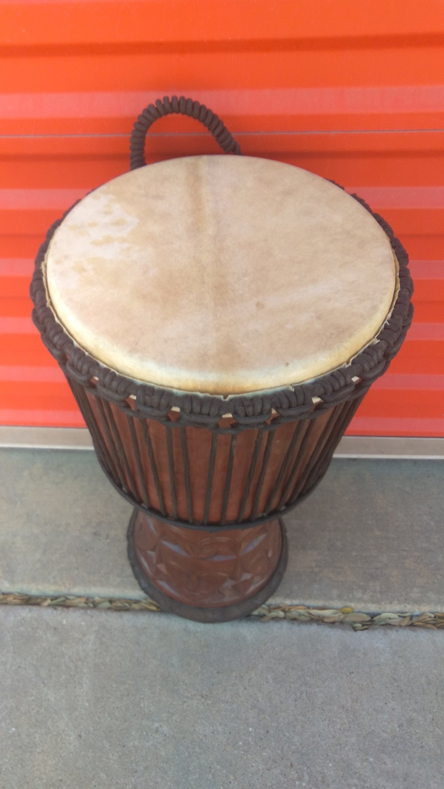 SALE, Large 24" Djembe Deep Carved Hand Drum Bongo Tribal Mask, FREE