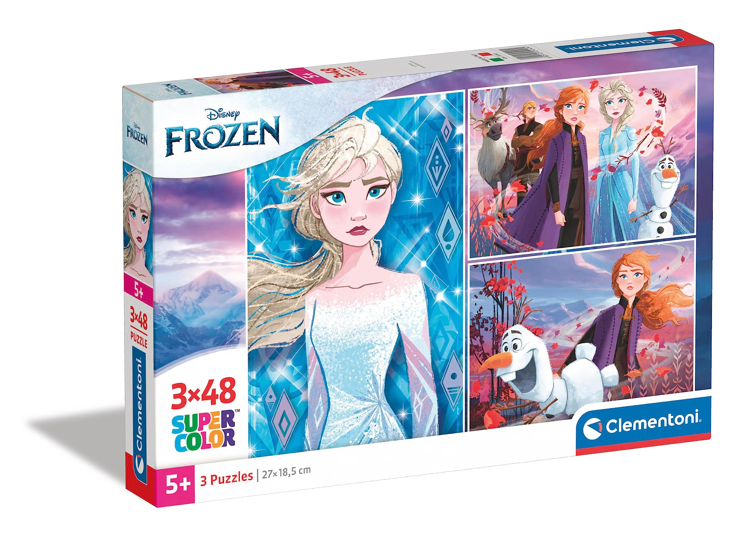 Clementoni - 25240 - Supercolor Puzzle - Disney Frozen 2-3 x 48 pieces - Made in Italy - jigsaw puzzle children age 4