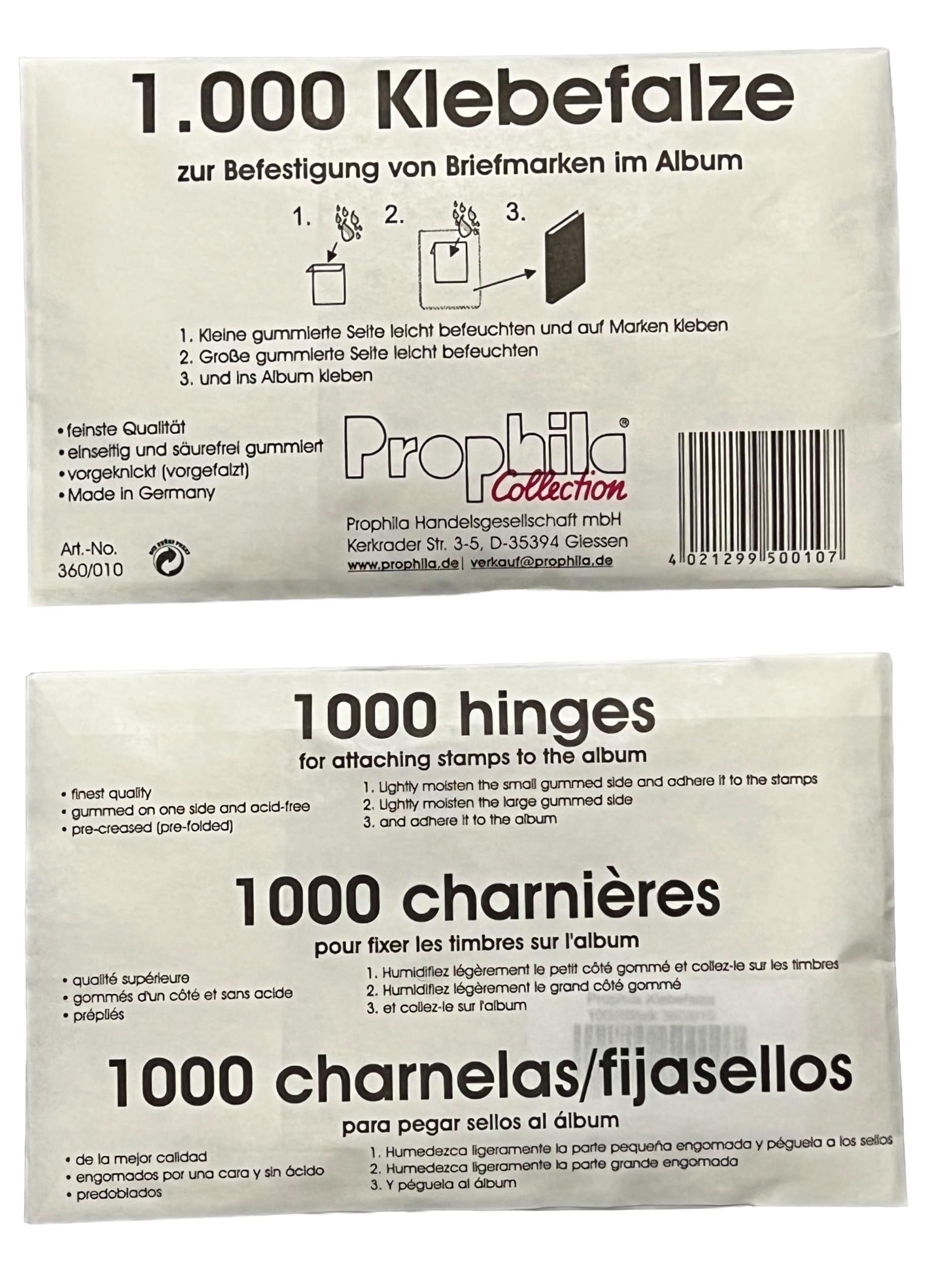 Prophila Klebefalze 1000 Stück