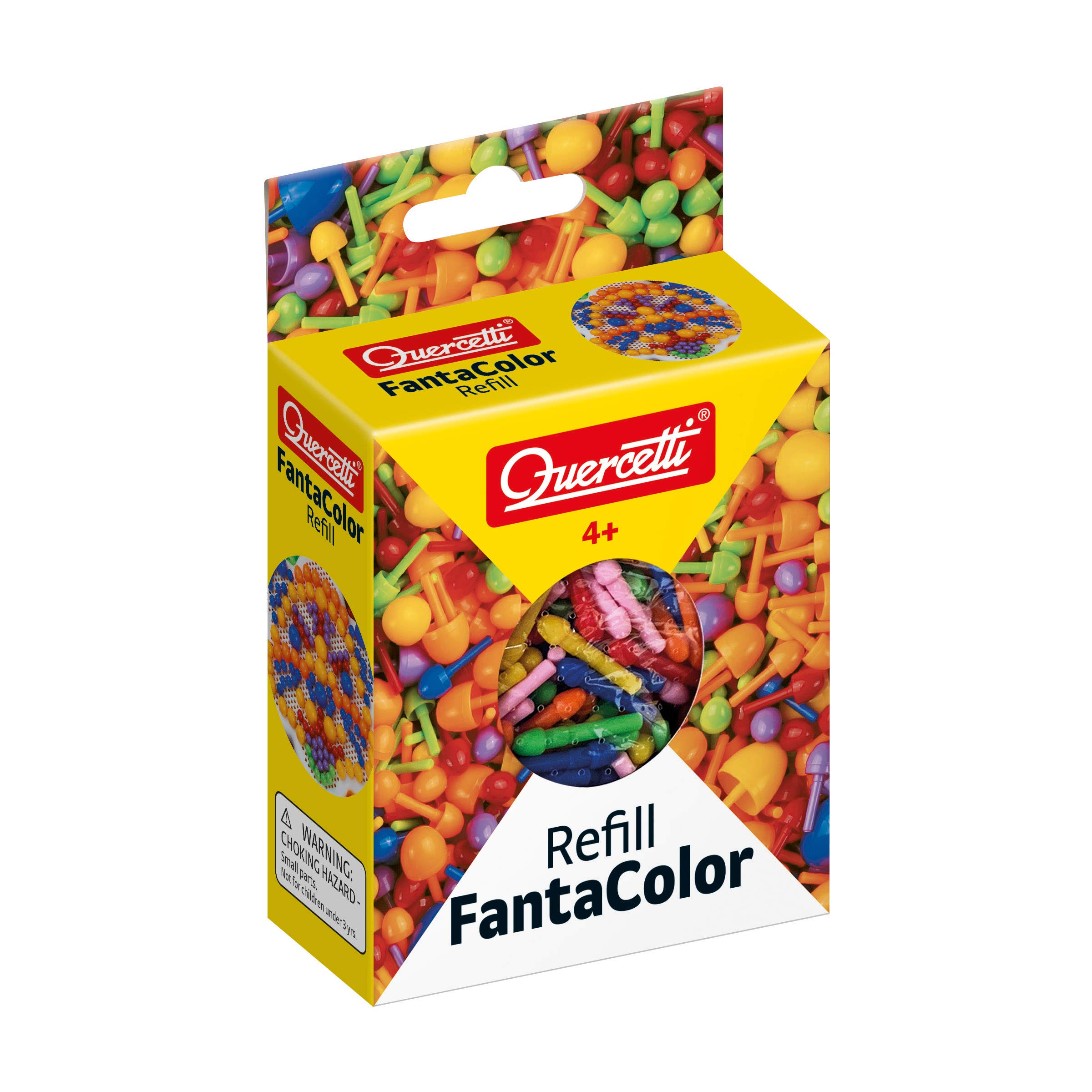 Quercetti FantaColor Refill-pegs d.5, Set of 450 Colored Pegs for Creating Mosaics, Ages 4+, Compatible with All FantaColor Series