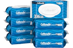 Cottonelle FreshFeel Flushable Wet Wipes for Adults and Kids, 8 Flip-Top Packs, 42 Wipes per Pack (336 Wipes Total)