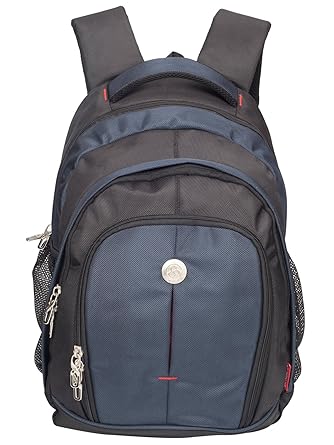 Cosmus Polyester 37Litres Black & Navy Blue Laptop Backpack