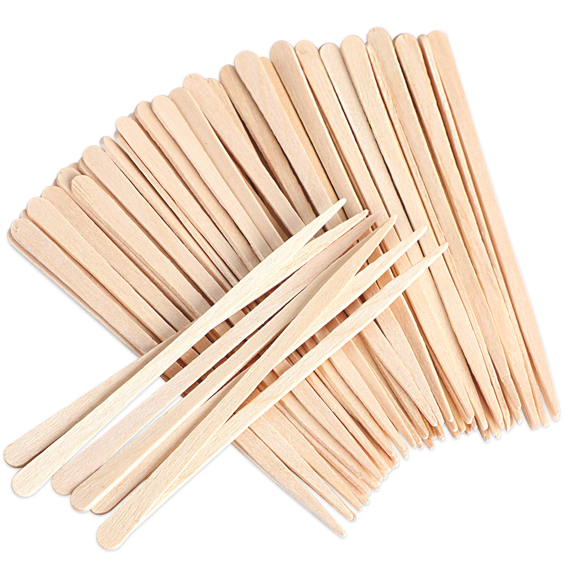 JANYUN 200 Pcs Eyebrow Wax Sticks Waxing Applicator, Wood Wax Spatulas for Face and Small Hair Removal Sticks