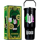 Get Trend Wicked Tumbler with Straw 30oz Girls Teens Insulated Cup with Lid Handle Travel Mug Cups with Lids for School Sports Gifts for Girls (Black Wicked)