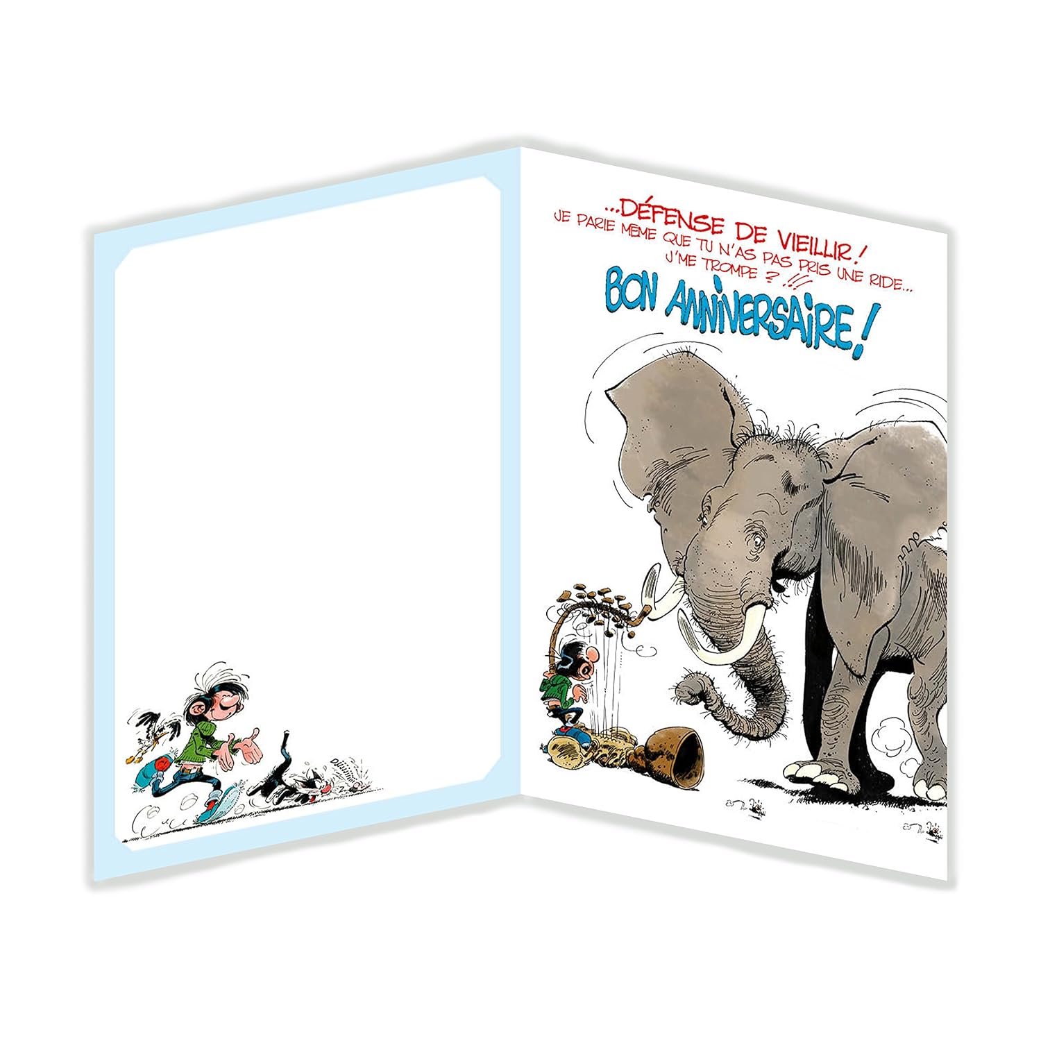 gd In Gaston Lagaffe Glmx 17 Grande Carte Danniversaire Avec Grand Format Enveloppe Illustree Motif Elephant Maxi Geante Loisirs Creatifs Cartes