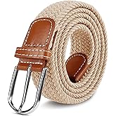 LUOFMISS Multicolored Woven Stretch Belt for Men and Women, Braided Elastic Golf Belts Jeans Casual Pants Sport Belt