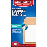 All Health Flexible Fabric Adhesive Bandages, XL 2 in x 4 in, 10 ct | Extra Large Flexible Protection for First Aid and Wound