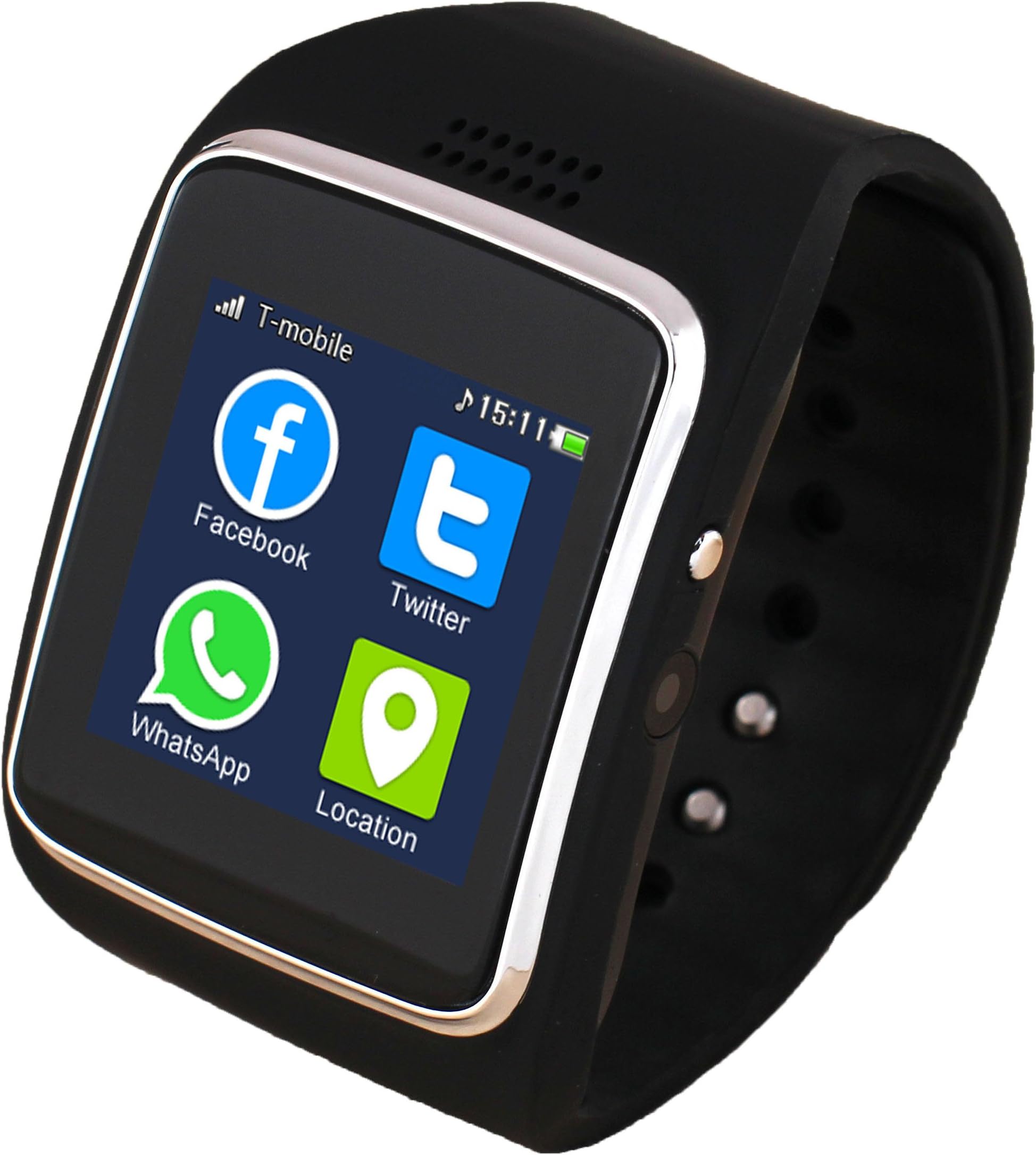 Curve Display Bluetooth Smart Watch Phone Wristwatch With Sim Card Slot Camera for IOS Apple iPhone Android Samsung Smartphones with 2 Batteries