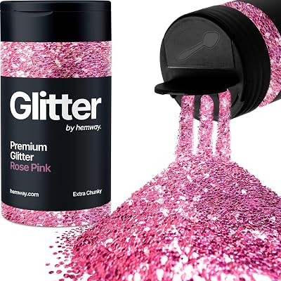 Hemway Rose Pink Glitter Shaker 130g Extra Chunky Resin & Epoxy