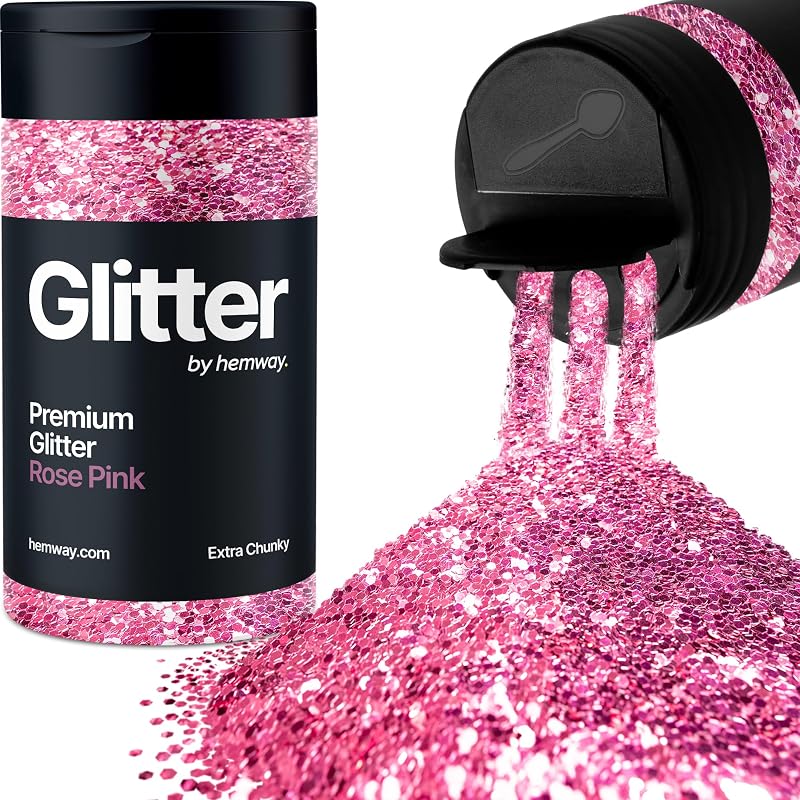 Hemway Rose Pink Glitter Shaker 130g Extra Chunky Resin & Epoxy