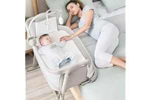 RONBEI Baby Bassinet, Bedside Sleeper Cribs,Baby Bed to Bed, Adjustable, Portable for Newborn, Infant/Baby Boy/Baby Girl