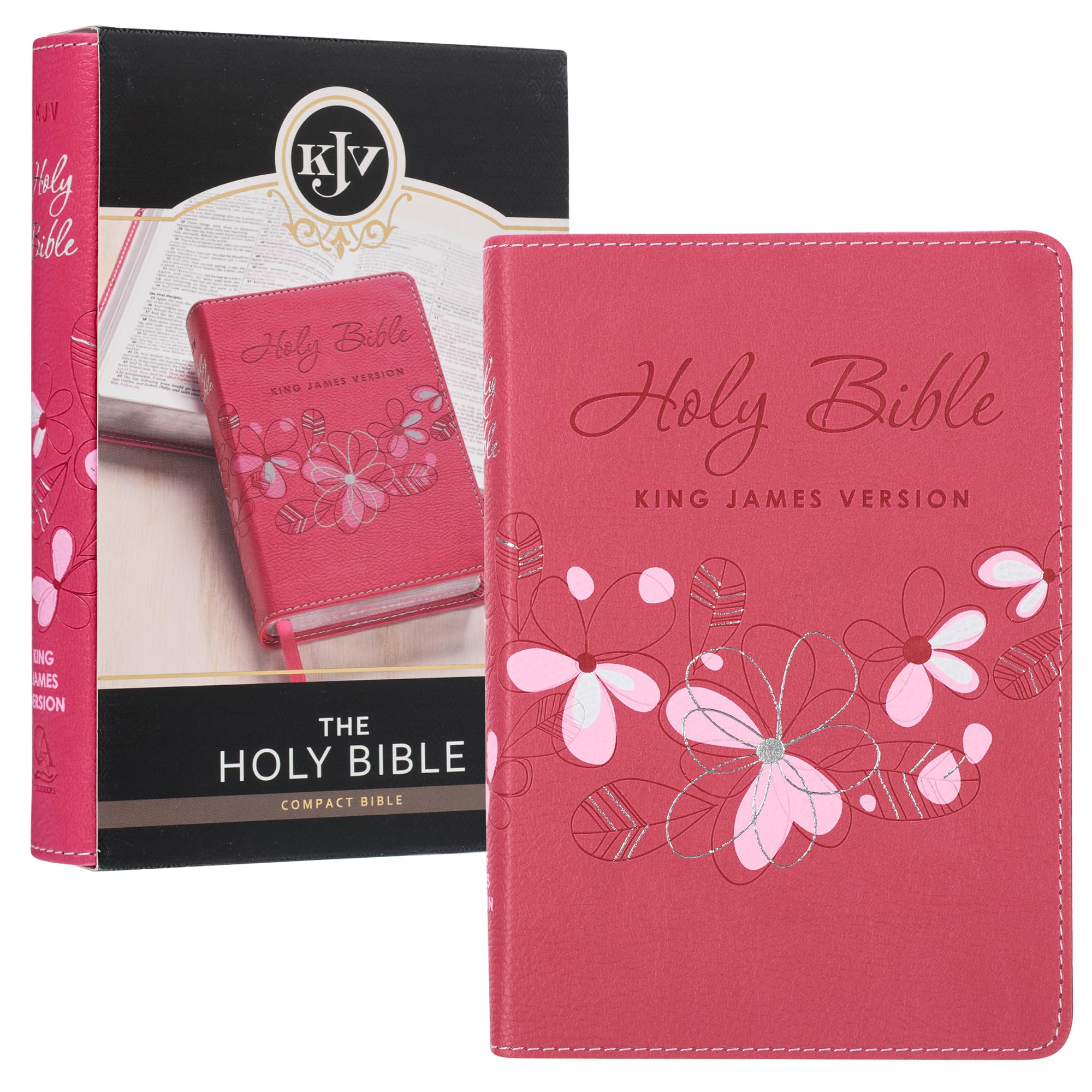 KJV Holy Bible, Compact Faux Leather Red Letter Edition - Ribbon Marker, King James Version, Pink (KJV Compact Editions) KJV Holy Bible, Compact Faux Leather Red Letter Edition - Ribbon Marker, King James Version, Pink (KJV Compact Editions) Imitation Leather