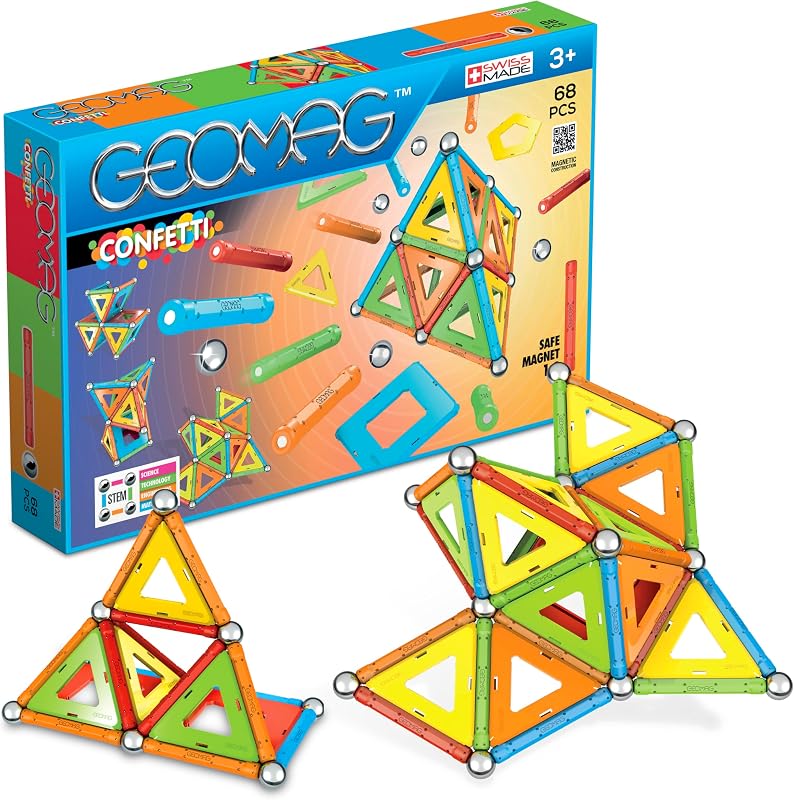 CLASSIC CONFETTI 68 Teile Magnetisches spielzeug für Kinder, Geschenk für Jungen und Mädchen im Alter von 5 6 7 8 9 10 11 12 13 Jahren, magnetische Konstruktionen, Kinderspielzeug