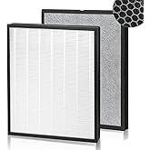 HE401 Replacement Filter for Shark Air Purifier 4, HE400 HE401 HE402 HE405, HE4FKPET, H13 True HEPA Filter and Activated Carbon Filter, 2 Pack