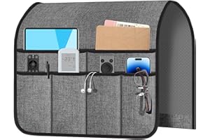 Meeall Armchair Caddy & Remote Control Holder for Couch & Recliner | Non-Slip Armrest Organizer with 6 Pockets for TV Remote, Phone, Tablet, Magazine & More, Gray