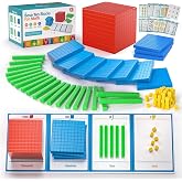 Plastic Base Ten Blocks 143 pcs Base 10 Math Manipulatives for Kids | Place Value Blocks Kindergarten Counting Cubes for Kids Math, Math Manipulatives for Early Counting Math Toy for 1st Grade