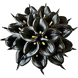 UKELER 20 Pcs Black Artificial Flowers Real Touch