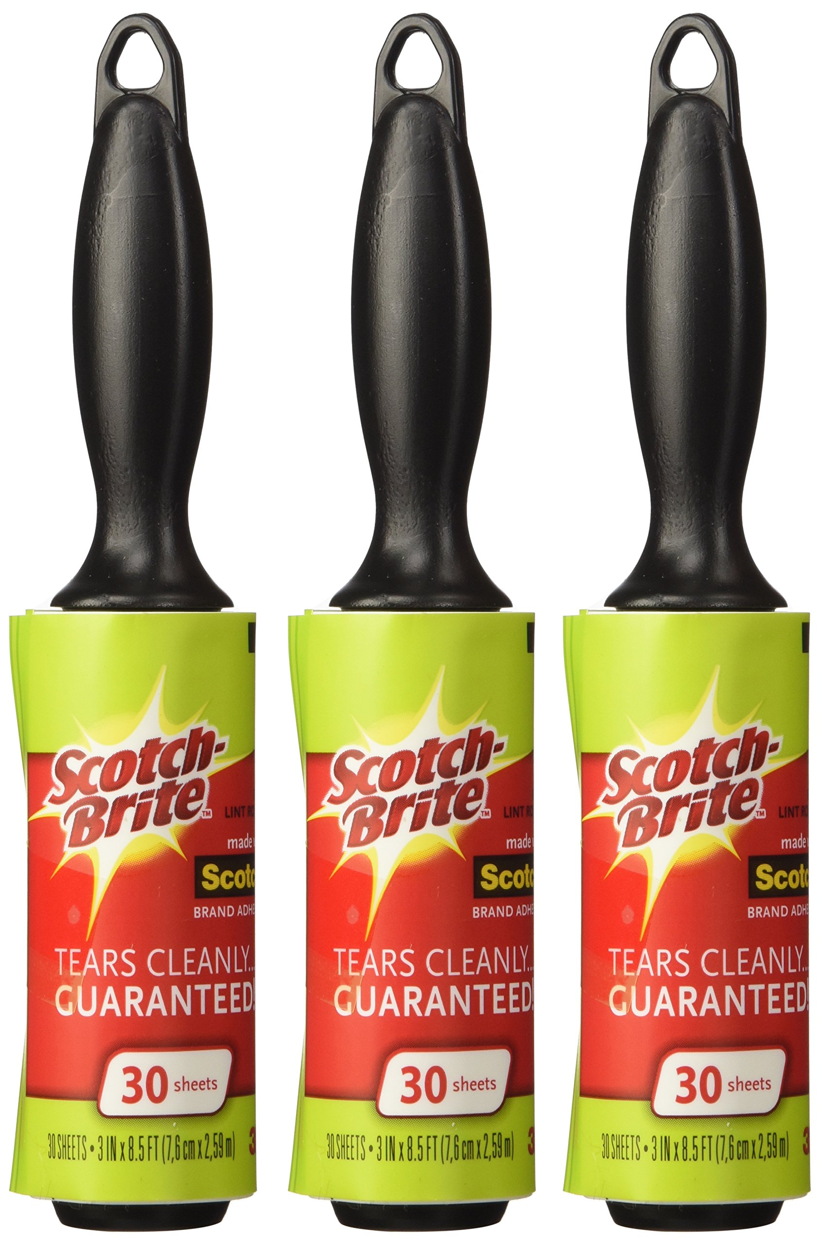 Scotch 3M Mini Lint Rollers 3-Pack (30 Sheets Each), Travel-Size Sticky Lint Removers for Clothes, Furniture and Pet Hair