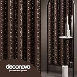 Deconovo Blackout Curtains Eyelet Diamond Foil 2 Panels Chocolate 46x90 in view 2