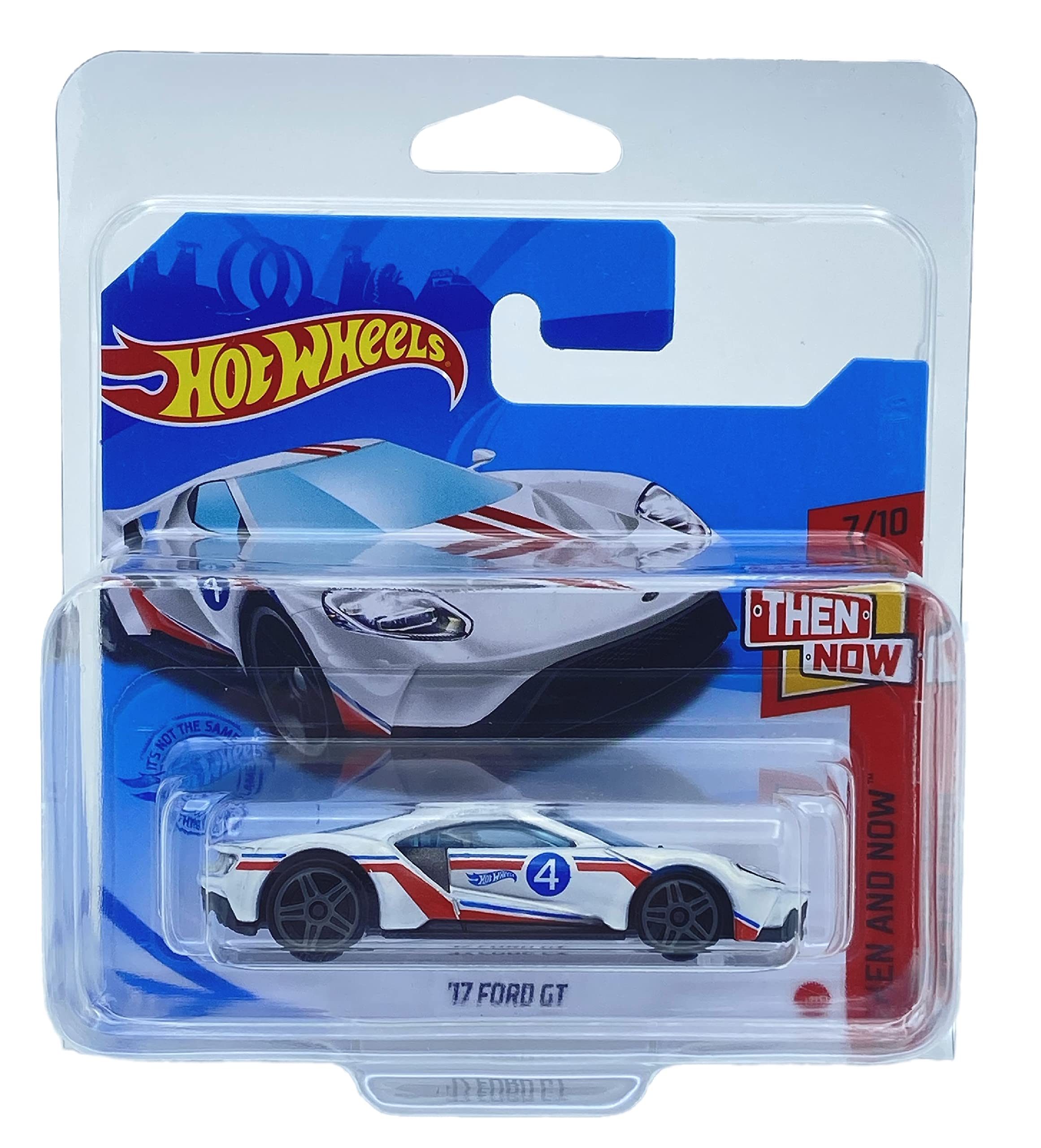 Hot Wheels '17 Ford GT (White) 7/10 Then And Now 2021 - 164/250 (Short Card) GTB38 *** COMES IN A KLAS CAR KEEPER PROTECTIVE COLLECTORS CASE ***