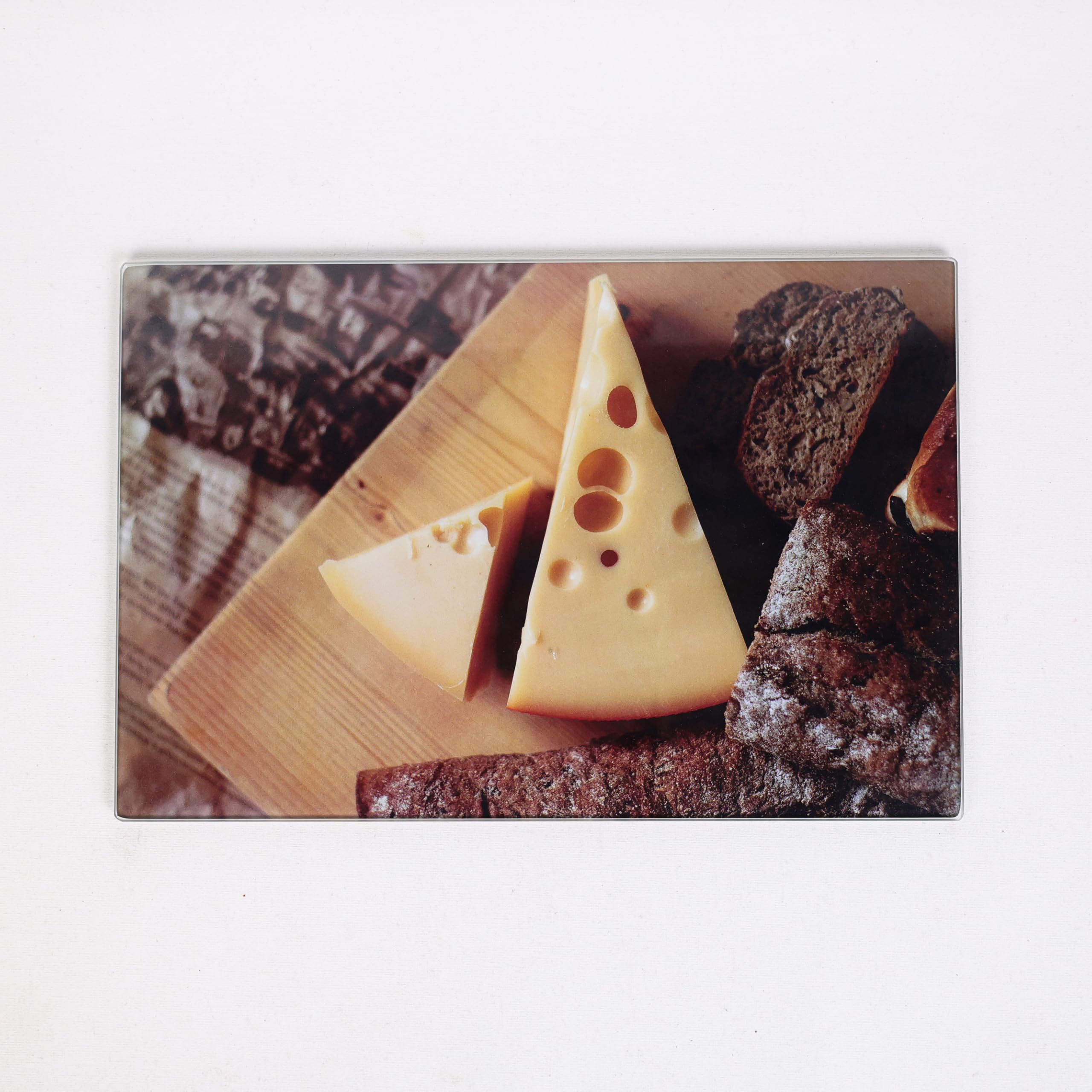 Photo 1 of Vivoarte Tempered Glass Cutting Board for Kitchen,Scratch Resistant, Heat Resistant, Shatter Resistant, Dishwasher Safe.(Cheese,11.81"×7.87")