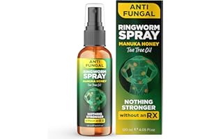 TERRAMED JUST THINK COMFORT Ringworm Treatment for Humans Ringworm Spray | Antifungal Spray with Manuka Honey & Tea Tree Oil | Relieves Athlete’s Foot, Jock Itch, Itchy Skin, Foot & Body Odor, Tinea Versicolor | 4.05 fl oz