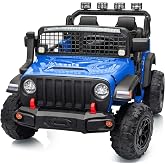 Hikiddo 2 Seater 24V Electric Ride on Car for Kid 4-8 w/Remote, EVA Tires | Bluetooth, 90 Mins Run Time, 20'' 2 Seater, LED Lights, Capacity 110lbs