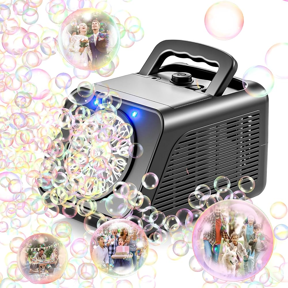 Tecnock Bubble Machine Automatic Bubble Blower 15000+ Bubbles/Min 2 Speeds