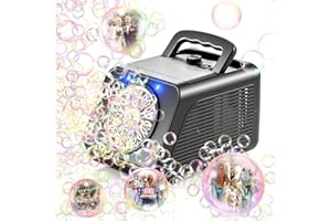 Reenovan Bubble Machine, Automatic Bubble Blower 15000+ Bubbles Per Minute, Portable Bubble Maker with 2 Speeds, Outdoor Bubble Toys for Parties, Birthday, Wedding