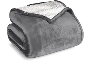 Bare Home Sherpa Fleece Blanket - Full/Queen Size - Blanket for Bed, Sofa, and Couch - Warm & Lightweight - Fluffy & Soft - R