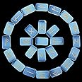 ZAICUS Opalite Rune Stones - Gemstone Runes for Beginners Healing Crystal Kit Alphabet Stones Divination Tools Elder Futhark Rune Stones Lettering Set Norse Wicca Supplies Irregular Shaped 25 Pcs
