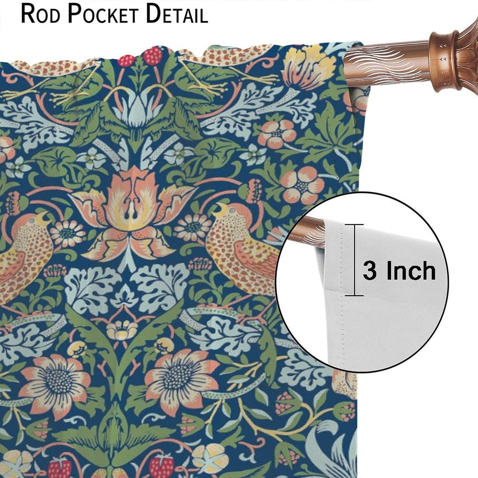 William Morris Botanical Art Windows Curtains Green