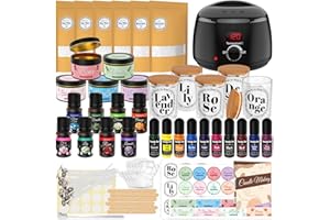 CANDLE AIDER Candle Making Kit for Adults - 43 PCS Complete DIY Candle Making Supplies, Include Wax Melter, 1500G Soy Wax Beeswax, 8 Scents, 10 Dyes, 10 Jars, 20 Wicks & More - Great for Beginner, Home Decoration