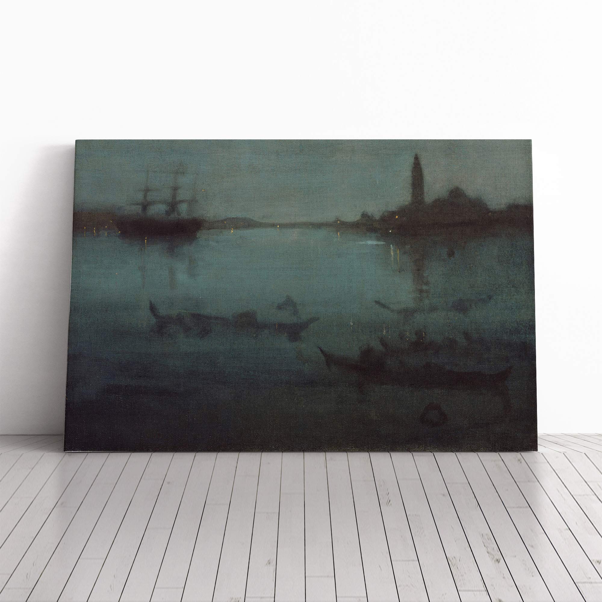 James McNeill Whistler The Lagoon Venice Canvas Print | Gallery Wrapped 30mm Frame Wall Art | 20x14 inches | Ready to Hang | Modern Picture | Living Room Bedroom Lounge Office